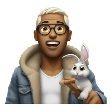 Bad bunny singing sticker