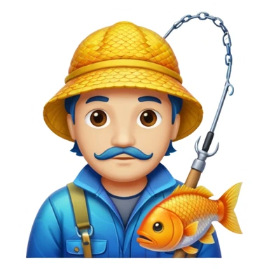 poisson qui pêche sticker