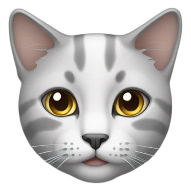 white and gray forehead cat sticker