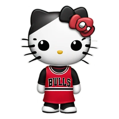 Hello kitty wearing a bulls jersey  sticker