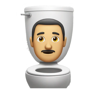 Head of a man in popping outside on a toilet (skibidi toilet) sticker