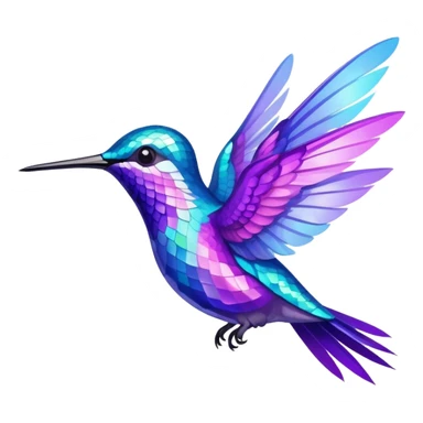 Blue and purple hummingbird sticker