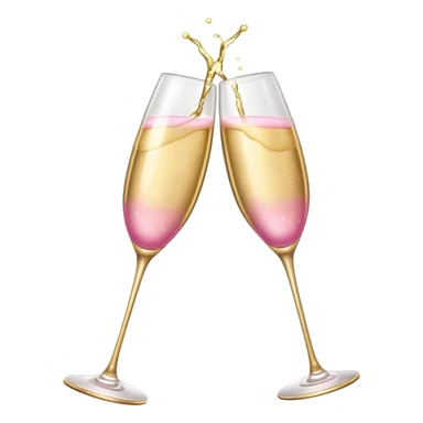 Girly aesthetic two sparkly Champagne glass clink sticker