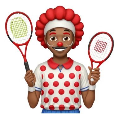 tennis player black clown man sticker