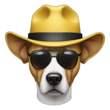 A dog in theme of breaking bad Heisenberg with his hat and mask sticker