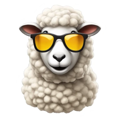 Create a sheep from catan wearing sunglasses while playing catan sticker