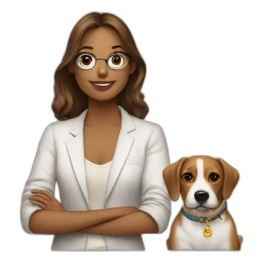 designer and dog sticker