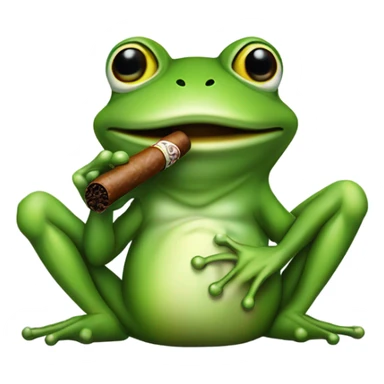 Frog smoking cigar sticker