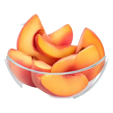 Pink peach slices in a clear glass bowl  sticker