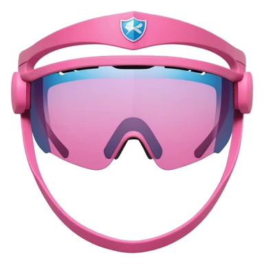 sporty pink shield visor sunglasses with extra thick bulky frame, athletic design, one-piece lens, heavy-duty look sticker