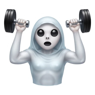 A ghost lifting dumbbells sticker