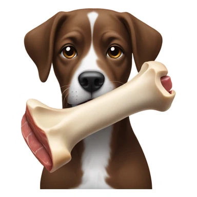 Dog with steakbone sticker
