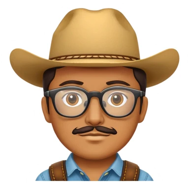 Vaquero moreno de piel con gafas  sticker