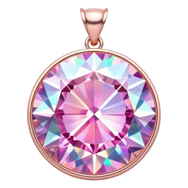 Pink Round Diamond Holographic Pendant  sticker