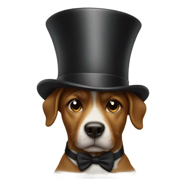 dog wearing a top hat  sticker