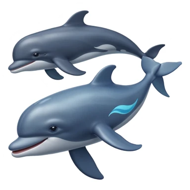 une baleine avec un dauohin en dessous sticker