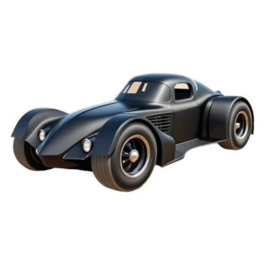 futuristic Venom Batmobile loosely based on 1956 freightliner semi (flat long straight organically-shaped mechanical roomy interior seating inside the body) stealthy town hot rod desert dirt racing rwd buggy  sticker