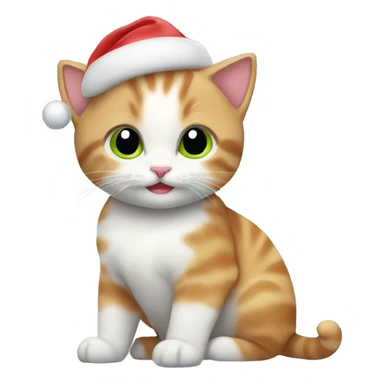 Kittens on holiday at Christmas sticker