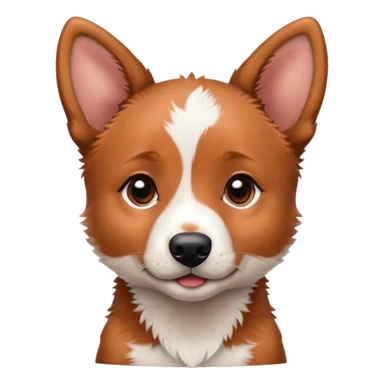 Red heeler puppy with one ear up and one ear down sticker