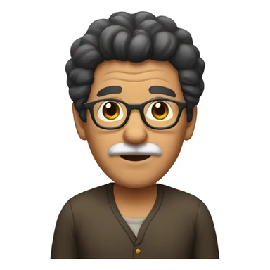 grandpa with black hair sticker