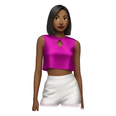 Realistic magenta cut out silk crop top blouse. sticker