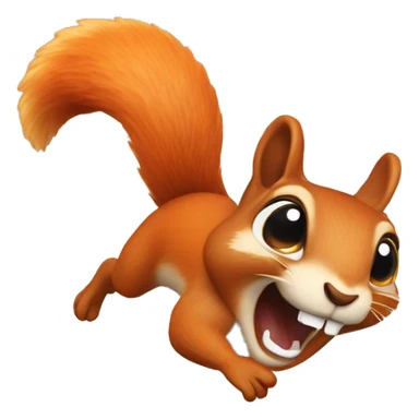 jumping squirrel orange burnt sticker
