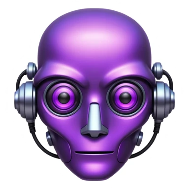 glitter purple cyberpunk robot sticker