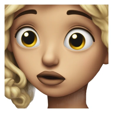 Sad eyes emoji blowing a kiss sticker