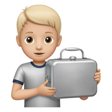 child with lunchbox sticker