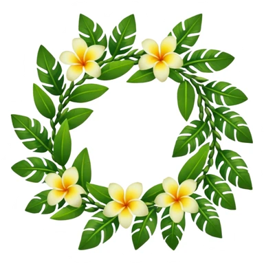 hawaiian haku lei (green leaf flower crown) sticker