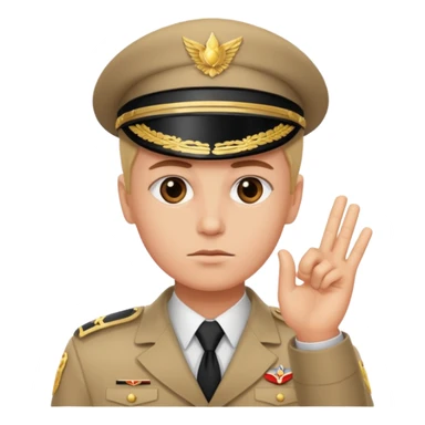 A serious face with a hand salute  sticker