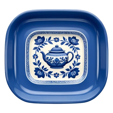 blue porcelain print tray  sticker