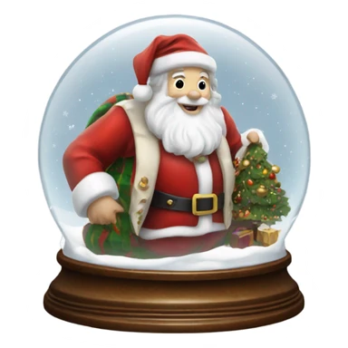 Realistic Victorian Christmas santa snowglobe  sticker