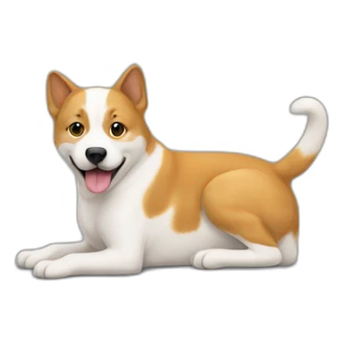 Un chat sur le dos d’un chien  sticker
