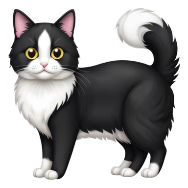 Long haired tuxedo cat sticker