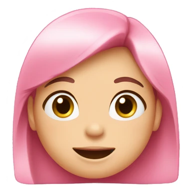 Giggly brunette girl hand on her mouth wearing pink sticker