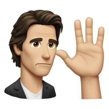 Christian Bale from American Psycho holding his hand in the shape of an L on his forehead. sticker