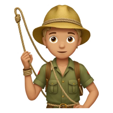 Boy carrying rope,Jungle Explorers. sticker