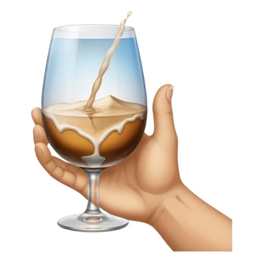 a hand holding a glass, above the glass is painted the creation of Adam sticker