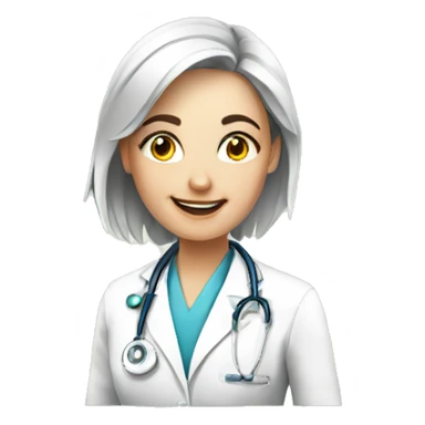 young european doctor-woman-happy sticker