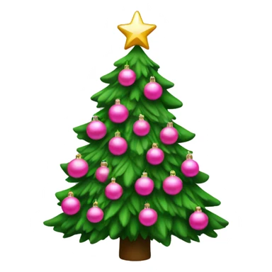Christmas tree with pink ornaments sticker