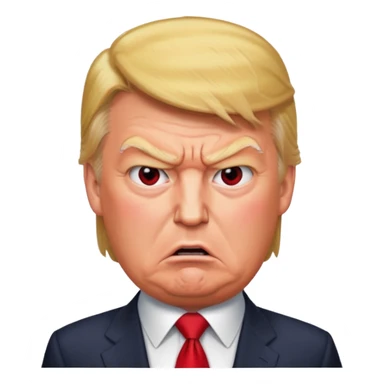 Donald Trump is furious. Red with anger. photorealistic sticker