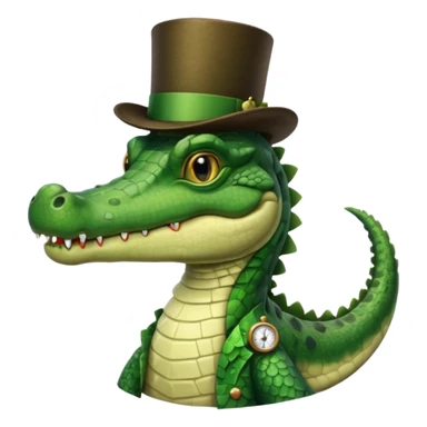 Crocodile with a top hat and monocle sticker