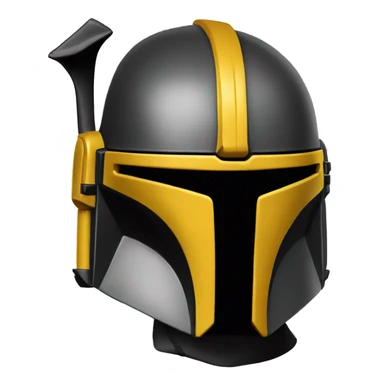 Mandalorian helmet black and yellow with antenna sticker