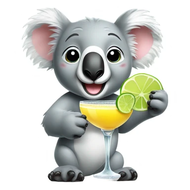Koala bear in love with a margarita  sticker