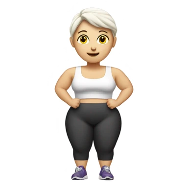 White lady working out with lots of weight sticker
