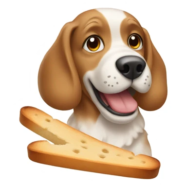Dog eating bread  sticker