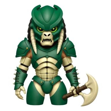 green Predator from movie predator with bone armor sticker