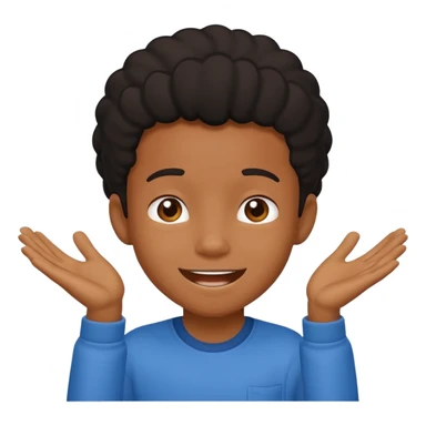 Creat light black kid with this "👍, 👈, 😀, 😎, reaction sticker