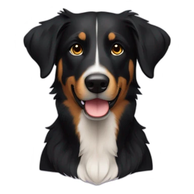 Beauceron crossbred border collie completely black with short hair no brown sticker